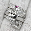 カルティエ Cartier ル ベゼデュ ドラゴン ホワイトゴールド K18WG ダイヤモンド ルビー #51(JP11) リング 指輪 18金 750WG 10号