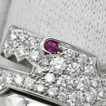 カルティエ Cartier ル ベゼデュ ドラゴン ホワイトゴールド K18WG ダイヤモンド ルビー #51(JP11) リング 指輪 18金 750WG 10号