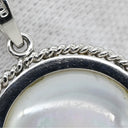 ノンブランド NON BRAND ネックレス プラチナシルバー Pt900 パール Pt850 ネックレス マベパール 真珠 プラチナム ハーフパール ブルー 青 ペンダント