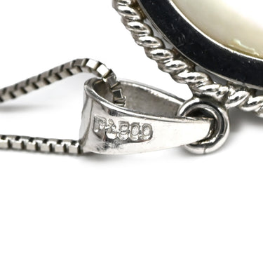 ノンブランド NON BRAND ネックレス プラチナシルバー Pt900 パール Pt850 ネックレス マベパール 真珠 プラチナム ハーフパール ブルー 青 ペンダント