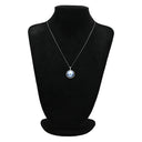 ノンブランド NON BRAND ネックレス プラチナシルバー Pt900 パール Pt850 ネックレス マベパール 真珠 プラチナム ハーフパール ブルー 青 ペンダント