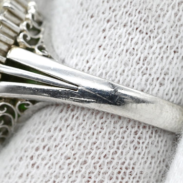 ノンブランド NON BRAND ヒスイ 5.90ct ダイヤモンド プラチナシルバー Pt900 ヒスイ ダイヤモンド リング 指輪 緑 グリーン 翡翠 ひすい ジェダイト プラチナ900 8号