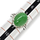 ノンブランド NON BRAND ヒスイ 5.90ct ダイヤモンド プラチナシルバー Pt900 ヒスイ ダイヤモンド リング 指輪 緑 グリーン 翡翠 ひすい ジェダイト プラチナ900 8号
