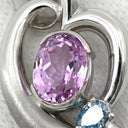 ノンブランド NON BRAND クンツァイト ダイヤ ペンダント プラチナシルバー Pt850 クンツァイト Pt900(トップ） ダイヤモンド ネックレス Pt900 プラチナム ダイヤモンド クンツァイト ピンク ブルー ハート Pt850 1.75ct