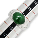 ノンブランド NON BRAND ヒスイ ダイヤモンド プラチナシルバー Pt900 ヒスイ ダイヤモンド リング 指輪 緑 グリーン 翡翠 ひすい ジェダイト 4.62ct プラチナ900 オーバルカボションカット 15号