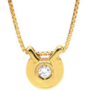 ノンブランド NON BRAND ダイヤ ペンダント イエローゴールド K18YG ダイヤモンド ネックレス Au750 18K 18金 1P 1石 1粒 ラウンド