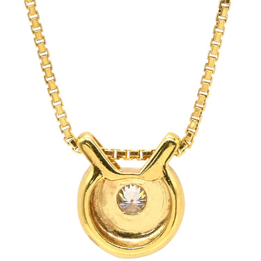 ノンブランド NON BRAND ダイヤ ペンダント イエローゴールド K18YG ダイヤモンド ネックレス Au750 18K 18金 1P 1石 1粒 ラウンド