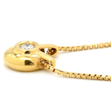 ノンブランド NON BRAND ダイヤ ペンダント イエローゴールド K18YG ダイヤモンド ネックレス Au750 18K 18金 1P 1石 1粒 ラウンド