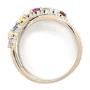 ノンブランド NON BRAND ホワイトゴールド×マルチカラー K18WG ダイヤモンド ルビー ピンクスピネル サファイア(イエロー/グリーン/ブルー) ガーネット パール クリソベリルキャッツアイ リング 指輪 ダイヤ ルビー ピンクスピネル サファイア ガーネット パール クリソベリルキャッツアイ 14号