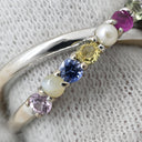 ノンブランド NON BRAND ホワイトゴールド×マルチカラー K18WG ダイヤモンド ルビー ピンクスピネル サファイア(イエロー/グリーン/ブルー) ガーネット パール クリソベリルキャッツアイ リング 指輪 ダイヤ ルビー ピンクスピネル サファイア ガーネット パール クリソベリルキャッツアイ 14号