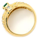 ノンブランド NON BRAND エメラルド 0.41ct ダイヤモンド リング イエローゴールド K18YG エメラルド ダイヤモンド リング 指輪 グリーン 緑 エメラルドカット AU750 18金 10号