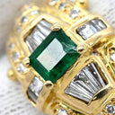 ノンブランド NON BRAND エメラルド 0.41ct ダイヤモンド リング イエローゴールド K18YG エメラルド ダイヤモンド リング 指輪 グリーン 緑 エメラルドカット AU750 18金 10号