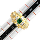 ノンブランド NON BRAND エメラルド 0.41ct ダイヤモンド リング イエローゴールド K18YG エメラルド ダイヤモンド リング 指輪 グリーン 緑 エメラルドカット AU750 18金 10号