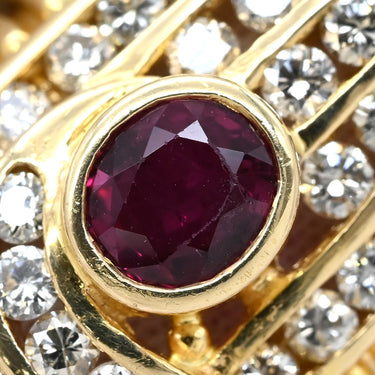 ノンブランド NON BRAND ルビー ダイヤ レッド×イエローゴールド K18YG ルビー ダイヤモンド リング 指輪 0.84ct イエローゴールド Au750 18K 18金 赤 オーバル 12号