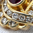 ノンブランド NON BRAND ルビー ダイヤ レッド×イエローゴールド K18YG ルビー ダイヤモンド リング 指輪 0.84ct イエローゴールド Au750 18K 18金 赤 オーバル 12号