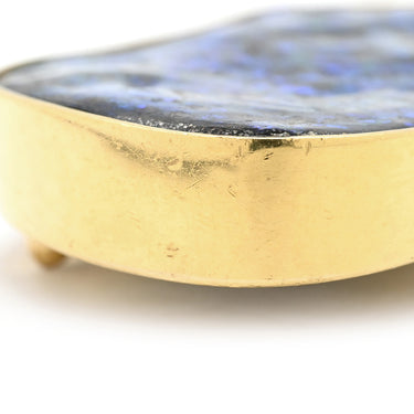 ノンブランド NON BRAND ボルダーオパール ブローチ ブルー×イエローゴールド×プラチナシルバー K18YG Pt900 ボルダーオパール ブローチ YG×Pt900 コンビ 天然ボルダーオパール 18K ダイヤモンド ブローチ