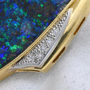 ノンブランド NON BRAND ボルダーオパール ブローチ ブルー×イエローゴールド×プラチナシルバー K18YG Pt900 ボルダーオパール ブローチ YG×Pt900 コンビ 天然ボルダーオパール 18K ダイヤモンド ブローチ