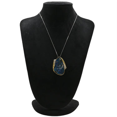 ノンブランド NON BRAND ボルダーオパール ブローチ ブルー×イエローゴールド×プラチナシルバー K18YG Pt900 ボルダーオパール ブローチ YG×Pt900 コンビ 天然ボルダーオパール 18K ダイヤモンド ブローチ