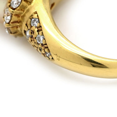 ノンブランド NON BRAND パール ダイヤ リング イエローゴールド K18YG パール ダイヤモンド リング 指輪 1P 1粒 真珠 18K 18金 YG ダイヤモンド ゴールデンパール 11号