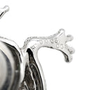 ノンブランド NON BRAND カルセドニー ダイヤ ガーネット カエルモチーフ ピンブローチ ホワイトゴールド K18WG カルセドニー ガーネット ブローチ 緑 グリーン 蛙 かえる グリーングロシュラーガーネット