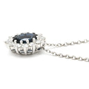 ノンブランド NON BRAND ブルーサファイア ダイヤモンド ペンダント ホワイトゴールド K18WG サファイア ダイヤモンド ネックレス 青 ブルー オーバルミックスカット 18KT 750 WG