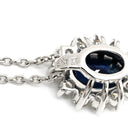 ノンブランド NON BRAND ブルーサファイア ダイヤモンド ペンダント ホワイトゴールド K18WG サファイア ダイヤモンド ネックレス 青 ブルー オーバルミックスカット 18KT 750 WG