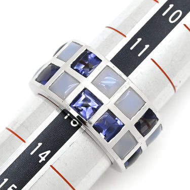 ルジアダ RUGIADA アイオライト カルセドニー リング ホワイトゴールド×ブルー K18WG アイオライト カルセドニー リング 指輪 RUGIADA Au750 18K 18金 12号