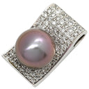 ノンブランド NON BRAND 黒蝶パール 12ｍｍ ダイヤモンド ホワイトゴールド K18WG パール ペンダントトップ 黒 シルバー 真珠 パヴェダイヤ Au750 18K ネックレストップ ラウンドシェイプ