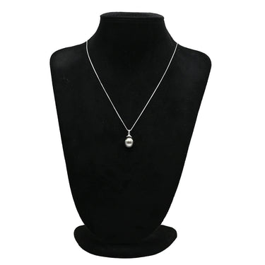 ノンブランド NON BRAND 黒蝶パール 14ｍｍ ホワイトゴールド K18WG パール ペンダントトップ 真珠 黒 シルバー Au750 18K 18金 ネックレストップ ペンダントヘッド オフラウンドシェイプ