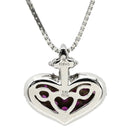 ノンブランド NON BRAND ルビー ダイヤペンダント ホワイトゴールド K18WG ルビー ダイヤモンド ネックレス ダイヤモンド 赤 ハートモチーフ ラウンドミックスカット