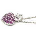 ノンブランド NON BRAND ルビー ダイヤペンダント ホワイトゴールド K18WG ルビー ダイヤモンド ネックレス ダイヤモンド 赤 ハートモチーフ ラウンドミックスカット