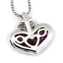 ノンブランド NON BRAND ルビー ダイヤペンダント ホワイトゴールド K18WG ルビー ダイヤモンド ネックレス ダイヤモンド 赤 ハートモチーフ ラウンドミックスカット