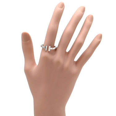 ティファニー Tiffany & Co T スクエア リング ホワイトゴールド K18WG リング 指輪 T＆Co. ホワイトゴールド K18WG Au750 18K 18金 19号