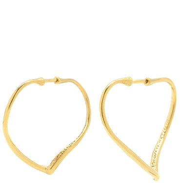 ティファニー Tiffany & Co オープンハート フープピアス イエローゴールド K18YG ピアス エルサペレッティ 750YG 18金