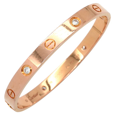 カルティエ Cartier LOVE ラブブレス ハーフダイヤ B6036016 ピンクゴールド K18PG ダイヤモンド #16 ブレスレット Au750 18K 18金 4P 4石 4粒 現行モデル