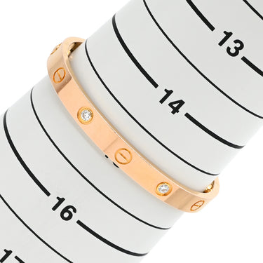 カルティエ Cartier LOVE ラブブレス ハーフダイヤ B6036016 ピンクゴールド K18PG ダイヤモンド #16 ブレスレット Au750 18K 18金 4P 4石 4粒 現行モデル