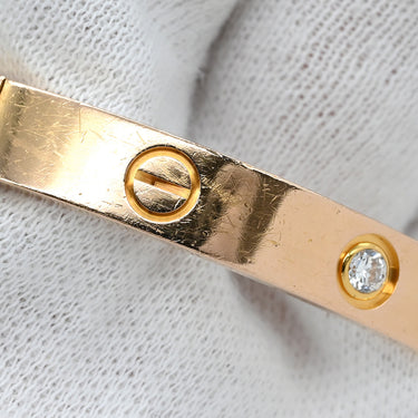 カルティエ Cartier LOVE ラブブレス ハーフダイヤ B6036016 ピンクゴールド K18PG ダイヤモンド #16 ブレスレット Au750 18K 18金 4P 4石 4粒 現行モデル