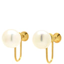 ミキモト MIKIMOTO パールホワイト×イエローゴールド K18YG パール イヤリング Au750 18K 18金 イエローゴールド パール 真珠