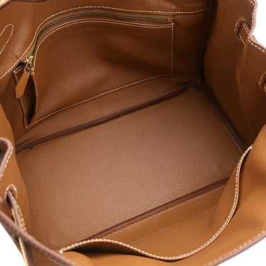 エルメス HERMES バーキン30 ゴールド ヴォーエプソン ハンドバッグ ゴールド金具 茶