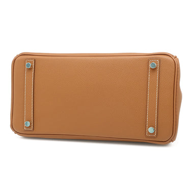 エルメス HERMES バーキン30 ゴールド ヴォーエプソン ハンドバッグ ゴールド金具 茶