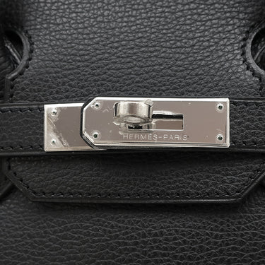 エルメス HERMES バーキン30 ブラック ヴァッシュリエジェ ハンドバッグ シルバー金具 黒