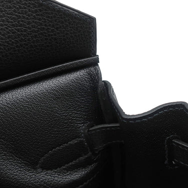 エルメス HERMES バーキン30 ブラック ヴァッシュリエジェ ハンドバッグ シルバー金具 黒