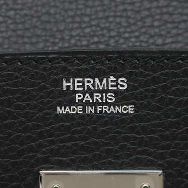 エルメス HERMES バーキン30 ブラック ヴァッシュリエジェ ハンドバッグ シルバー金具 黒