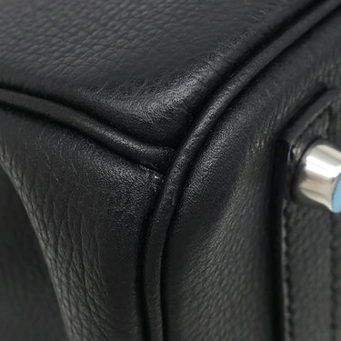 エルメス HERMES バーキン30 ブラック ヴァッシュリエジェ ハンドバッグ シルバー金具 黒