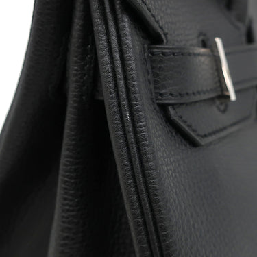 エルメス HERMES バーキン30 ブラック ヴァッシュリエジェ ハンドバッグ シルバー金具 黒