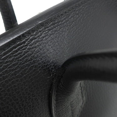 エルメス HERMES バーキン30 ブラック ヴァッシュリエジェ ハンドバッグ シルバー金具 黒