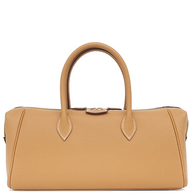 エルメス HERMES パリボンベイ 27 ナチュラル ヴォーエプソン ハンドバッグ シルバー金具 茶