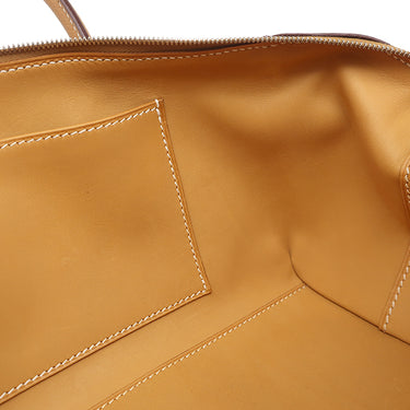 エルメス HERMES パリボンベイ 27 ナチュラル ヴォーエプソン ハンドバッグ シルバー金具 茶