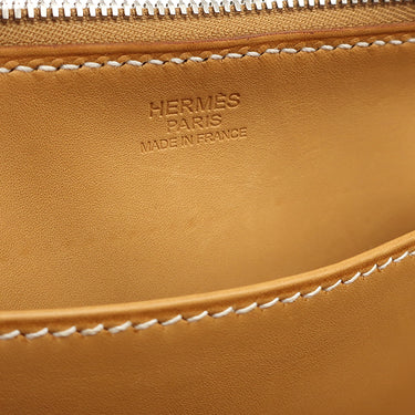 エルメス HERMES パリボンベイ 27 ナチュラル ヴォーエプソン ハンドバッグ シルバー金具 茶