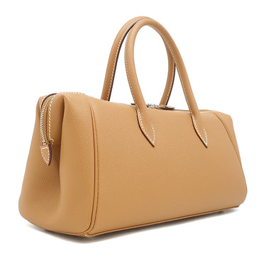 エルメス HERMES パリボンベイ 27 ナチュラル ヴォーエプソン ハンドバッグ シルバー金具 茶